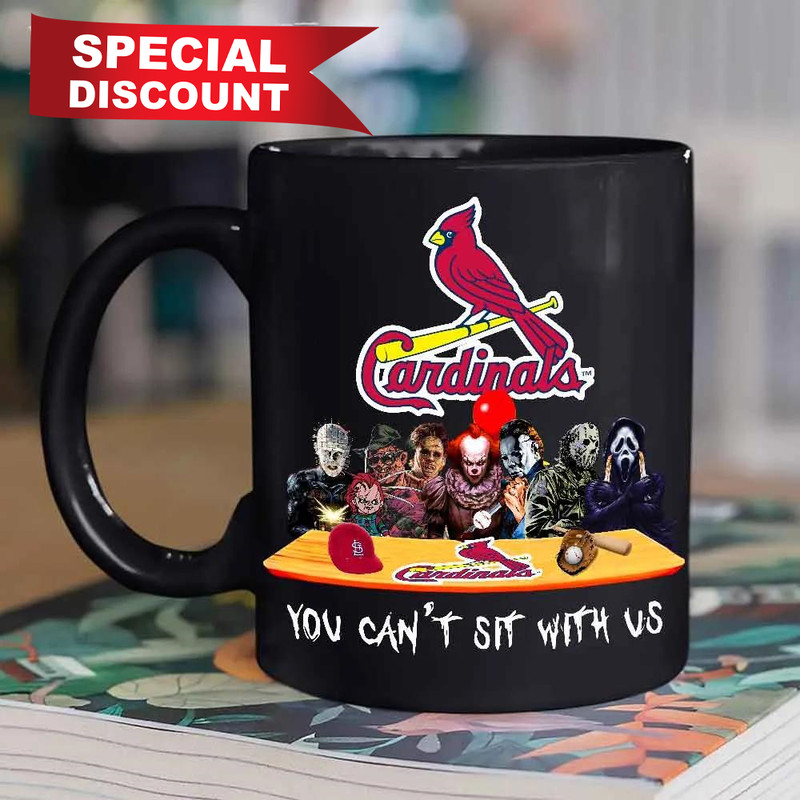 St. Louis Cardinals Horror Movies You Can't Sit With Us Halloween Major League Baseball Mug.jpg