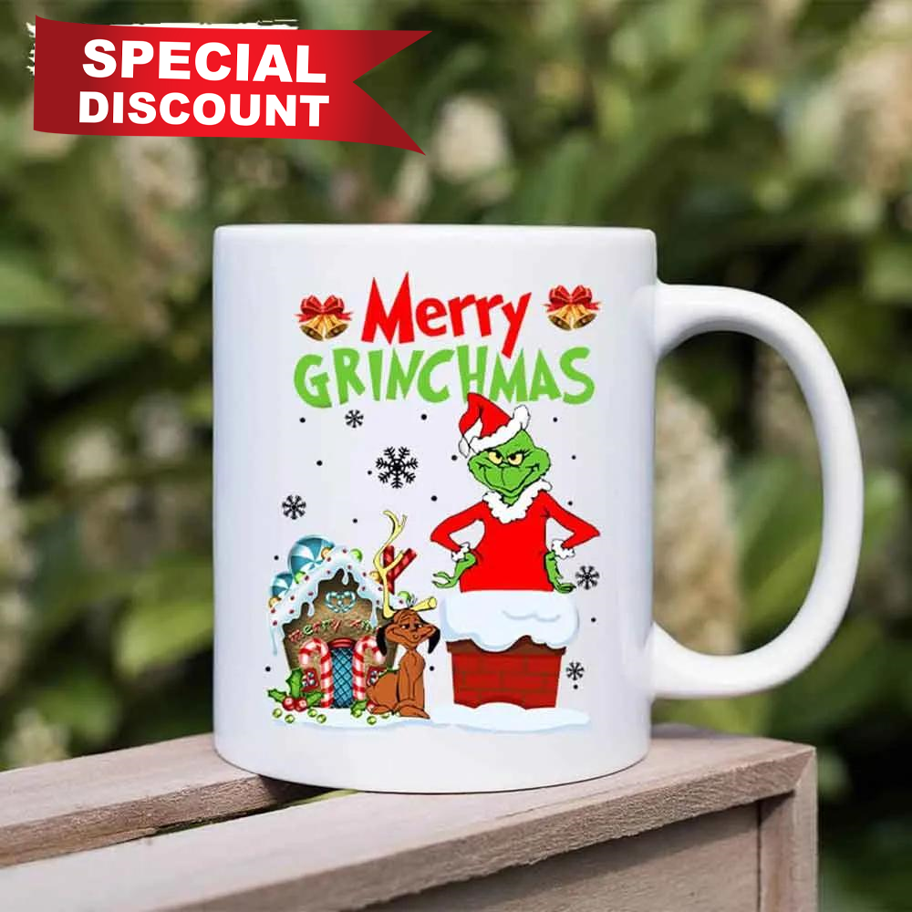 The Grinch Christmas Merry Grinchmas Grinch And Max Dog Coffee White Mugs Size 11oz & 15oz.jpg