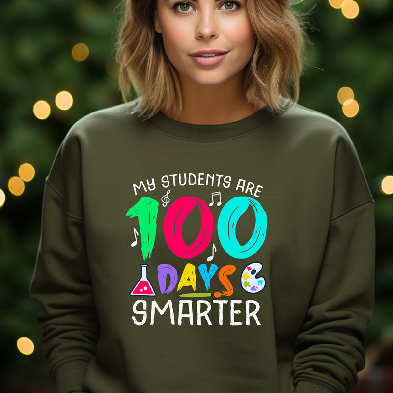 100 Days of Smarter Sweatshirt, 100 Days of School Shirt, Back to School,100 Days Celebration Shirt, Teacher Gift.jpg