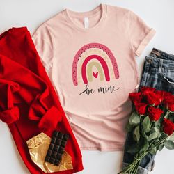 be mine rainbow valentines shirt, leopard heart shirt,cute valentines day shirt, leopard shirt, cute