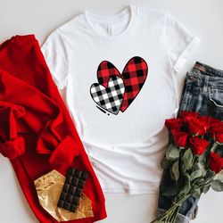 buffalo plaid heart, valentines day shirt, valentines day, heart shirt, cute valentine shirt, valent