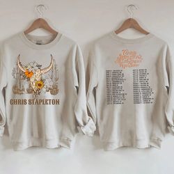chris stapleton all american road show 2024 tour shirt, chris stapleton fan sweatshirt, chris staple