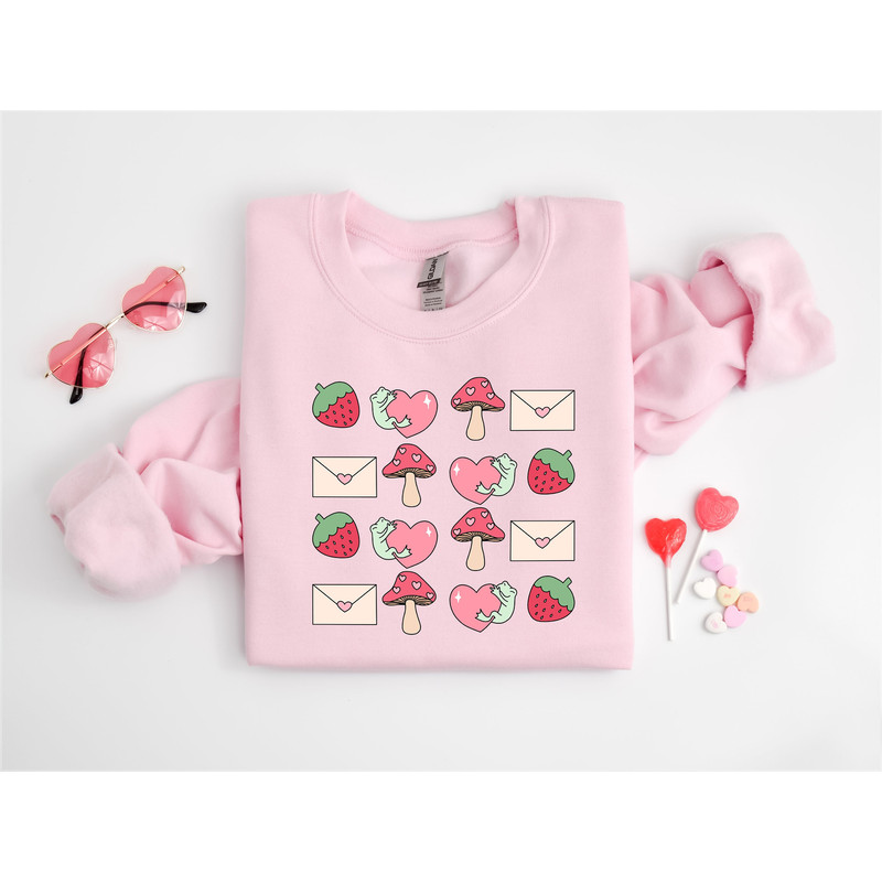 Cottagecore Frog Sweatshirt, Frog Mushroom Shirt, Valentines Tee, Cute Frog Tee, Valentines Retro Cottagecore Frog Shirt, Valentine Letter.jpg