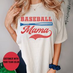 custom baseball mama tshirt, shirt for baseball moms,personalized retro baseball shirt, gift for bas