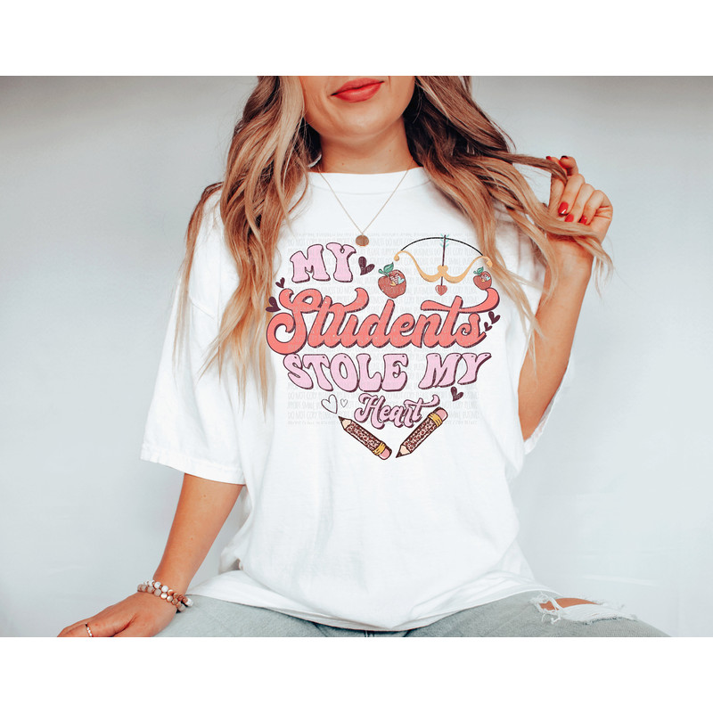 Cute teacher valentine shirt, my students have my heart shirt, retro valentine shirt, retro teacher shirt.jpg