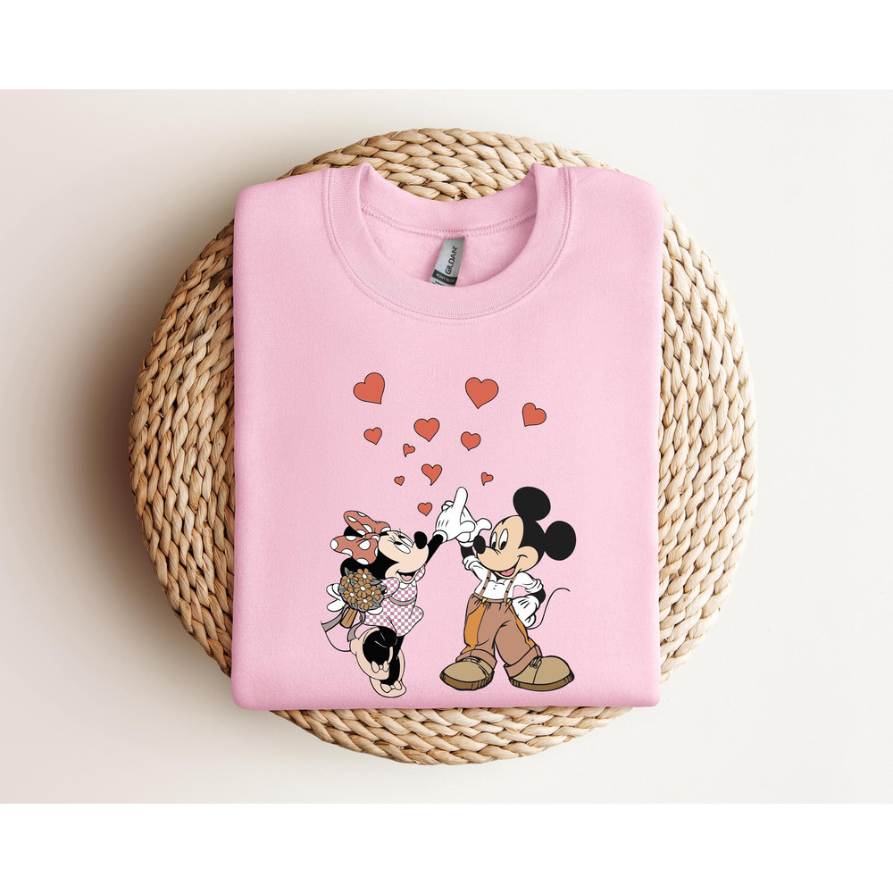 Disney Mickey Minnie Love Valentine Sweatshirt, Mickey And Minnie Valentines Tee, Kiss Love Valentine Shirt, Valentine Matching Sweater 1.jpg