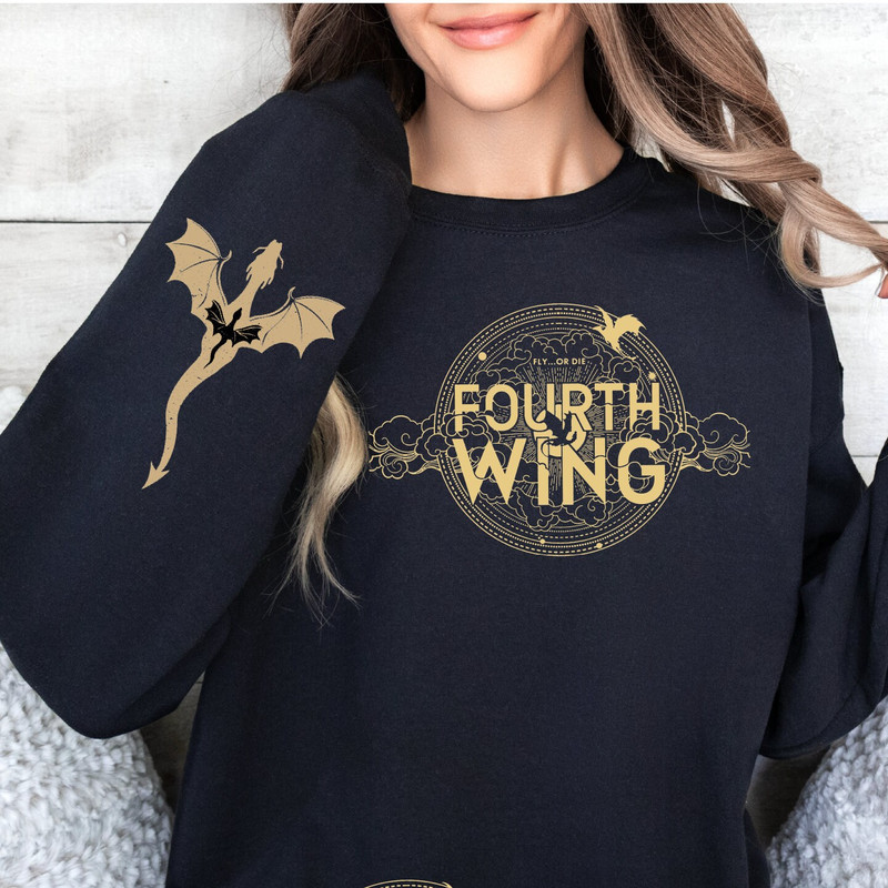 Fourth Wing Double-side Sweatshirt, Basgiath War College, Dragon Rider, Violet Sorrengail, Xaden Riorson, Riders Quadrant, Fantasy reader 1.jpg