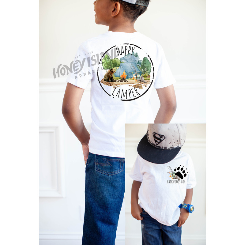 Happy Camper boys tee, camping tee, youth shirt, camping tee.jpg