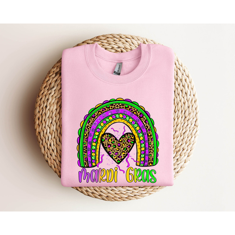 Mardi Gras Carnival Sweatshirt, Mardi Gras Fleur De Lis Sweater, Mardi Gras Rainbow Sweatshirt, Happy Festival Crewneck, Mardi Gras Gift.jpg