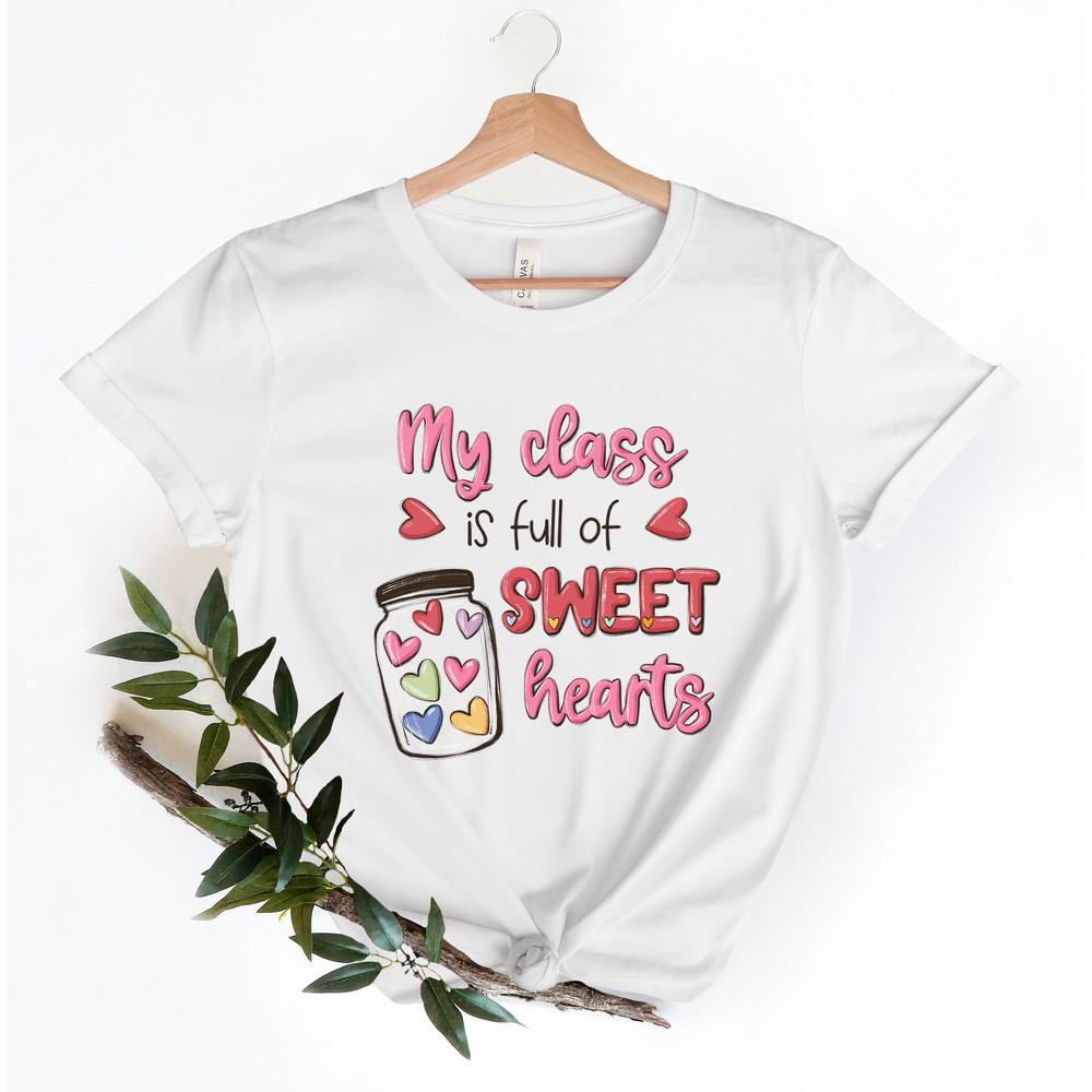 My Class Full Of Sweet Hearts Valentine's Day Teacher Shirt, Teachers Day Shirt, Leopard Shirt, Cute Heart Shirt Unisex, Valentines shirt.jpg