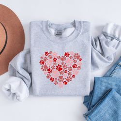 paw heart shirt, pet lover shirt, animal lover gift, paw love shirt, paw print shirt, cat lover gift