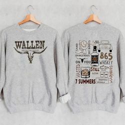 retro wallen western sweatshirt, wallen fans gifts, cowboy vintage wallen, vintage wallen cowboy swe