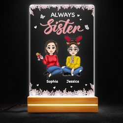 always sister personalized led night light, personalized gift, gift for lover