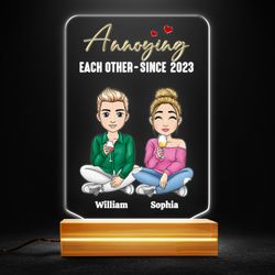 annoying each other personalized led night light gift for couple, personalized gift, gift for lover