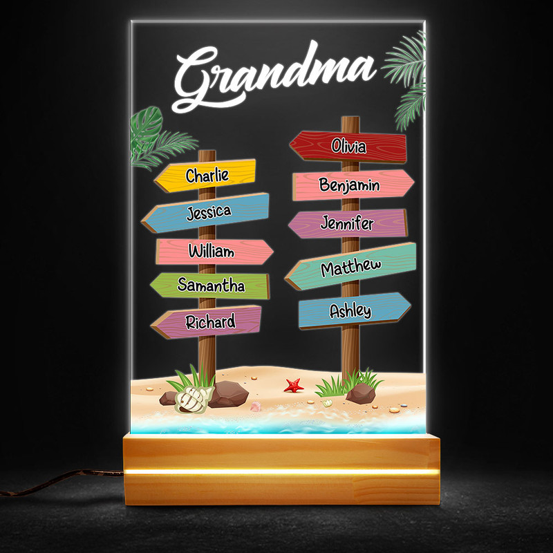 Grandma And Grandkids Beach Sign Personalized Led Night Light.jpg