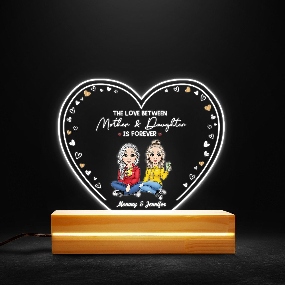 Love Between Mother & Daughter Heart Personalized LED Night Light.jpg
