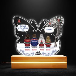memorial of loved one butterfly shaped personalized led night light, personalized gift, gift for lover
