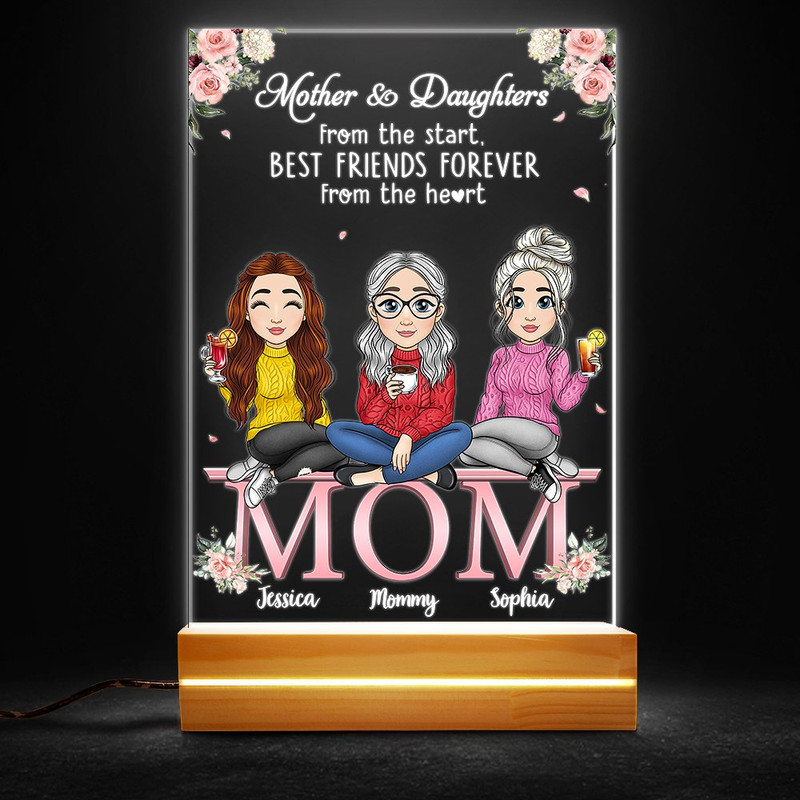Mom & Daughter Best Friends From The Heart Personalized LED Night Light.jpg