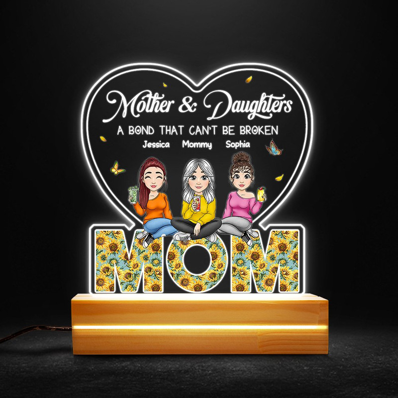 Mom & Daughter Bond Can't Be Broken Heart Custom LED Night Light.jpg