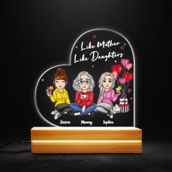 mom lamp daughter gift for mother personalized led night light, personalized gift, gift for lover