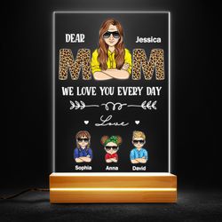 mom we love you every day personalized led night light, personalized gift, gift for lover