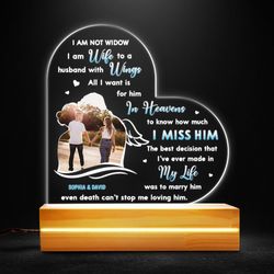 personalized memorial of loved one night light for widow wife, personalized gift, gift for lover