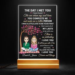 the day i met you personalized led night light for couple, personalized gift, gift for lover