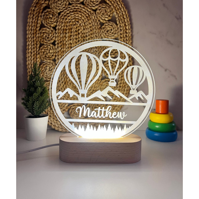 Hot Air Balloon Custom Name Light  Personalized Bedroom LED Cloud Decor  Newborn Gift  Daughter  Baby Shower Gift  Boy Gift Girl Gift.jpg