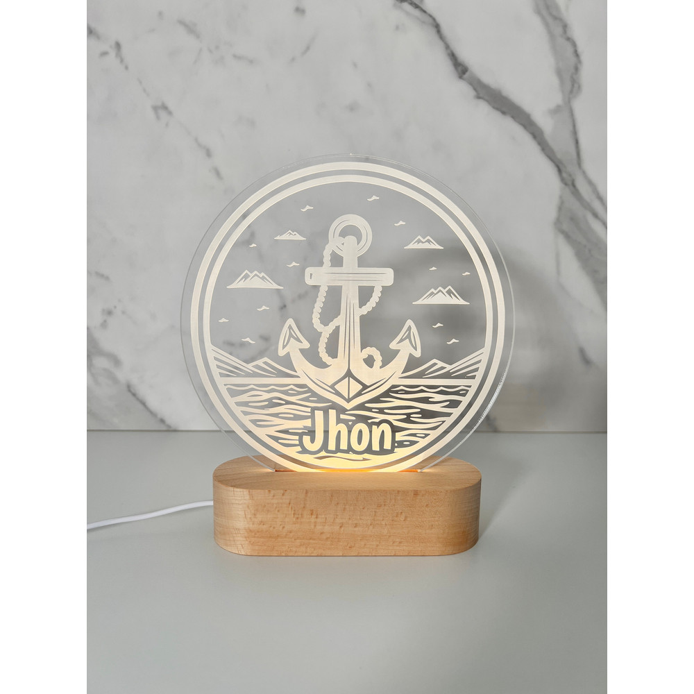 Nautical Anchor Custom Name Light  Personalized Bedroom LED Cloud Decor  Baby Shower Gift  Newborn Gift  Toddler Gift Kid Lamp.jpg