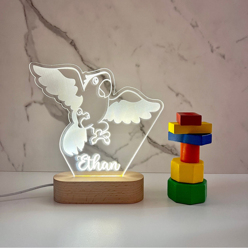 Parrot Cartoon Custom Name Light  Personalized Bedroom LED Cloud Decor  Baby Shower Gift  Newborn Gift  Toddler Gift Kid Lamp.jpg