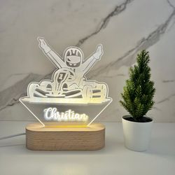 race car lamp custom name light, personalized bedroom led cloud decor, baby shower gift