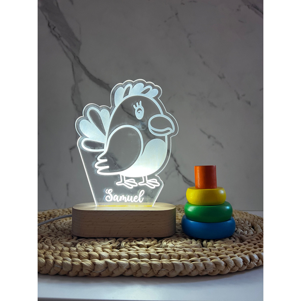 Rooster Chick Cartoon Custom Name Light  Personalized Bedroom LED Cloud Decor  Baby Shower Gift  Newborn Gift  Toddler Gift Kid Lamp.jpg