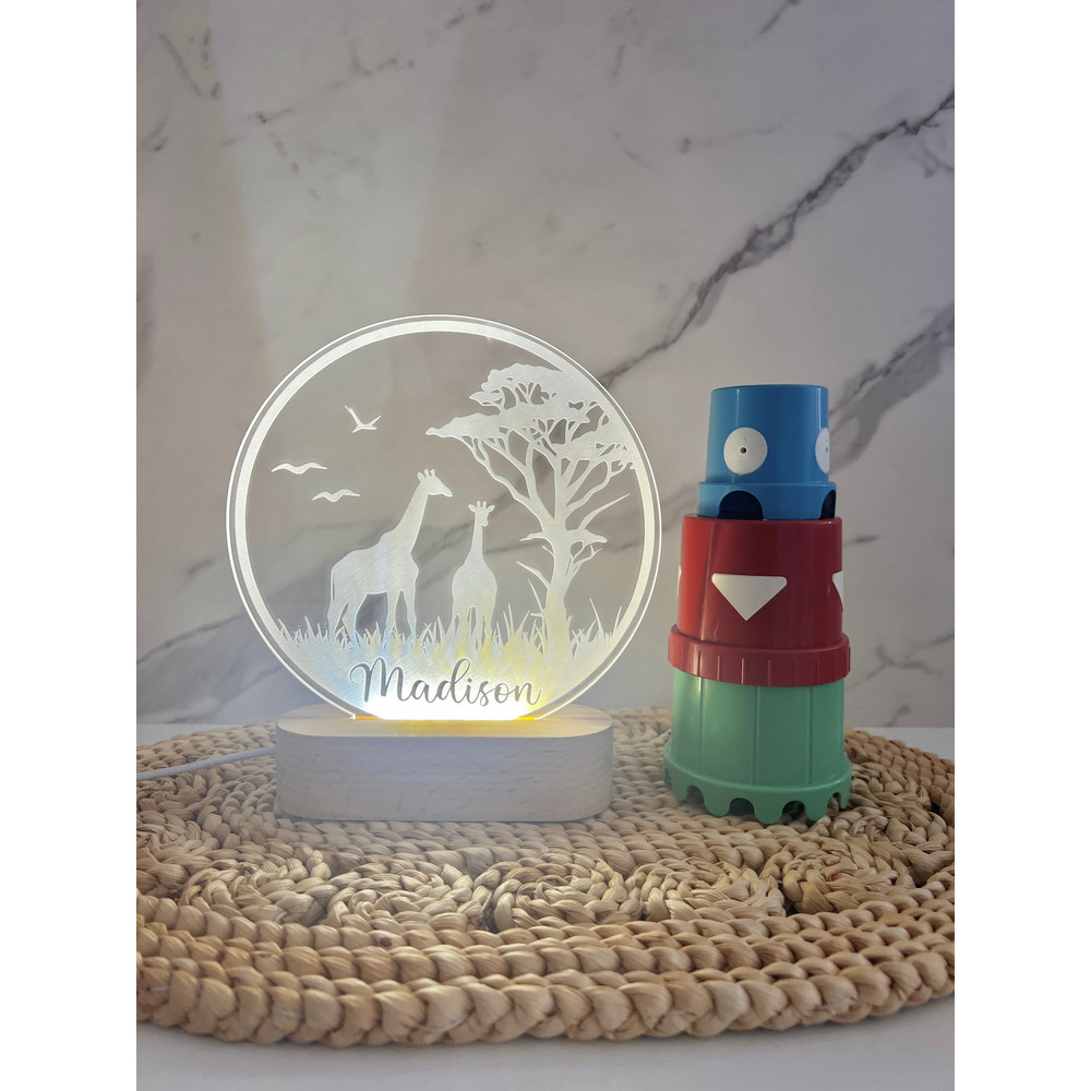 Safari Jungle Custom Name Light Personalized Bedroom LED Cloud Decor Sign Light up Sign Safari Giraffe LampBoy Gift Girl Gift.jpg