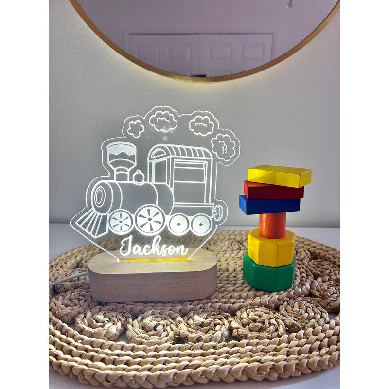 Train Cartoon Custom Name Light  Personalized Bedroom LED Cloud Decor  Baby Shower Gift  Newborn Gift  Toddler Gift Kid Lamp.jpg