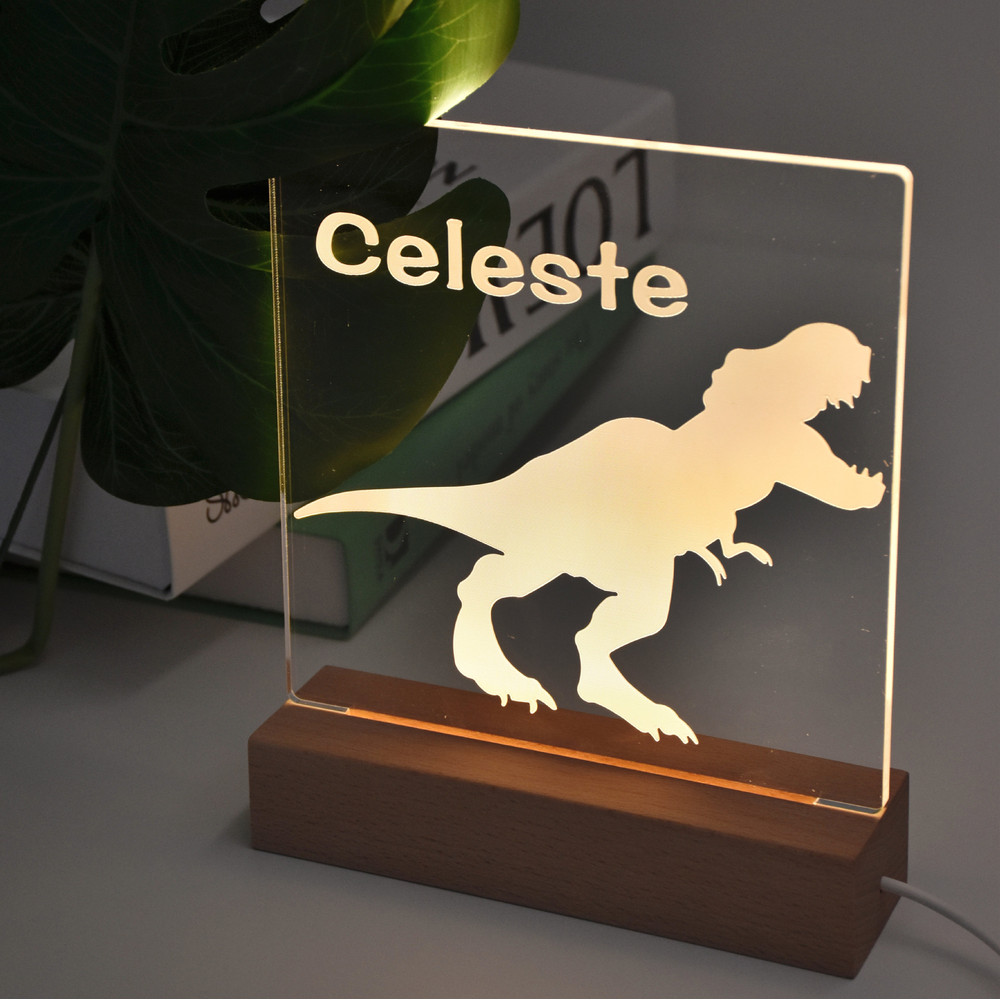 Personalized Dinosaur Decor Lamp, Personalized Dinosaur Nightlight, Kids Bedroom Nightlight, Kid Home Decor, Baby Kids Room Name Sign Gift.jpg