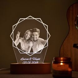 Photo Gifts Personalized Lamp Anniversary Gift, Custom Photo Lamp, Valentin's Day Gift For Her