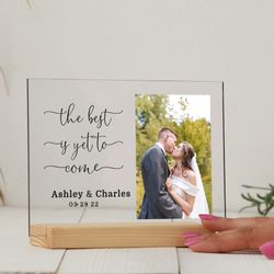 custom acrylic photo plaque, anniversary gifts, newlywed gift