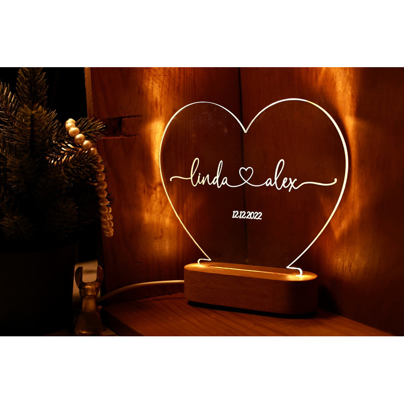 Custom Heart Led Light as Valentines Day - Personalized Valentines Gift - Light up Sign - Girlfriend Gifts - Wife Gifts - Gift for Couples.jpg