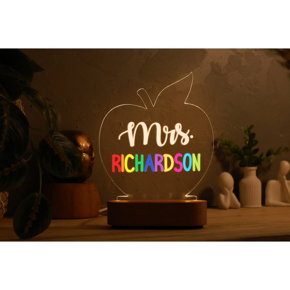 Perfect Teacher Appreciation Gift - Personalized Teacher Desk Name Plate - LED Night Light - Christmas Gift for Teacher - Custom Name Light.jpg