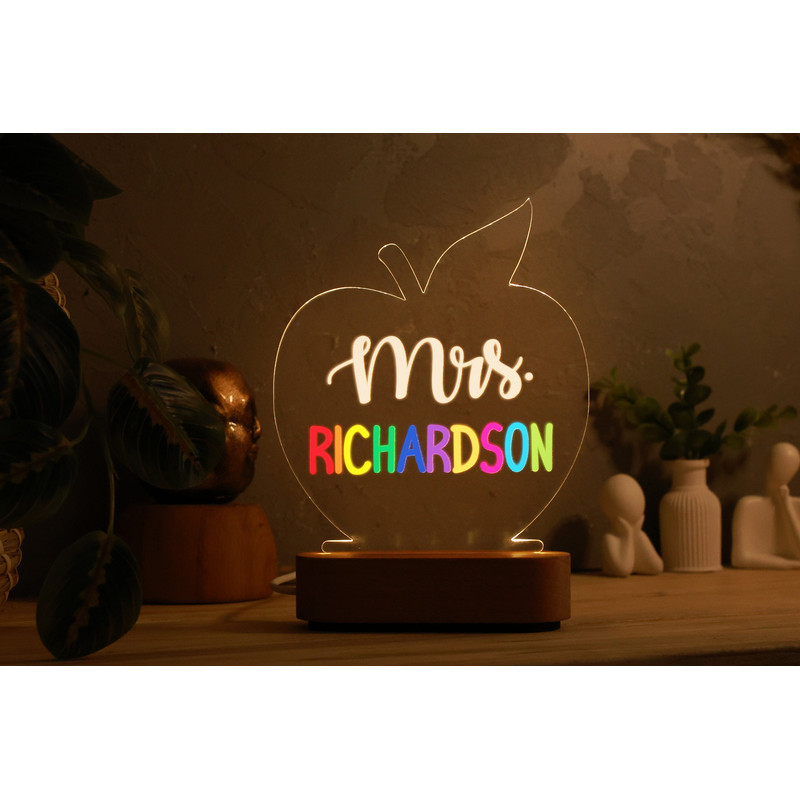 Perfect Teacher Appreciation Gift - Personalized Teacher Desk Name Plate - LED Night Light - Christmas Gift for Teacher - Custom Name Light.jpg