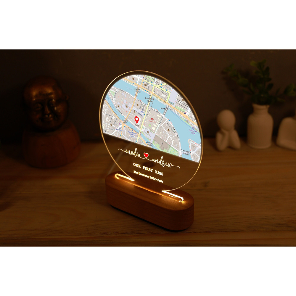 Personalized City Map Print - Anniversary Gift for Her - Map Print Night Light - Travel Map Gift - Our First Kiss - Gift for Girlfriend Wife.jpg