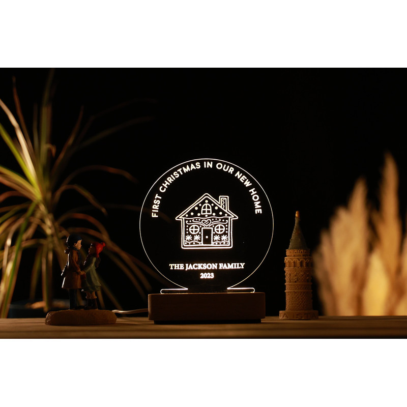 Personalized Night Light - First Christmas In Our New Home Ornament - 1st Family Christmas Gift - New Home Housewarming Gift - Hostess Gifts.jpg