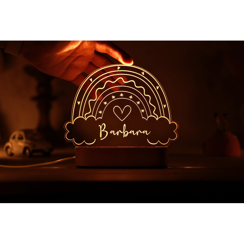 Personalized Rainbow Night Light - Toddler Name Gift - Kids Room Decor - 1st Birthday Gifts - Newborn Gifts - New Baby Gifts - Nursery Decor.jpg