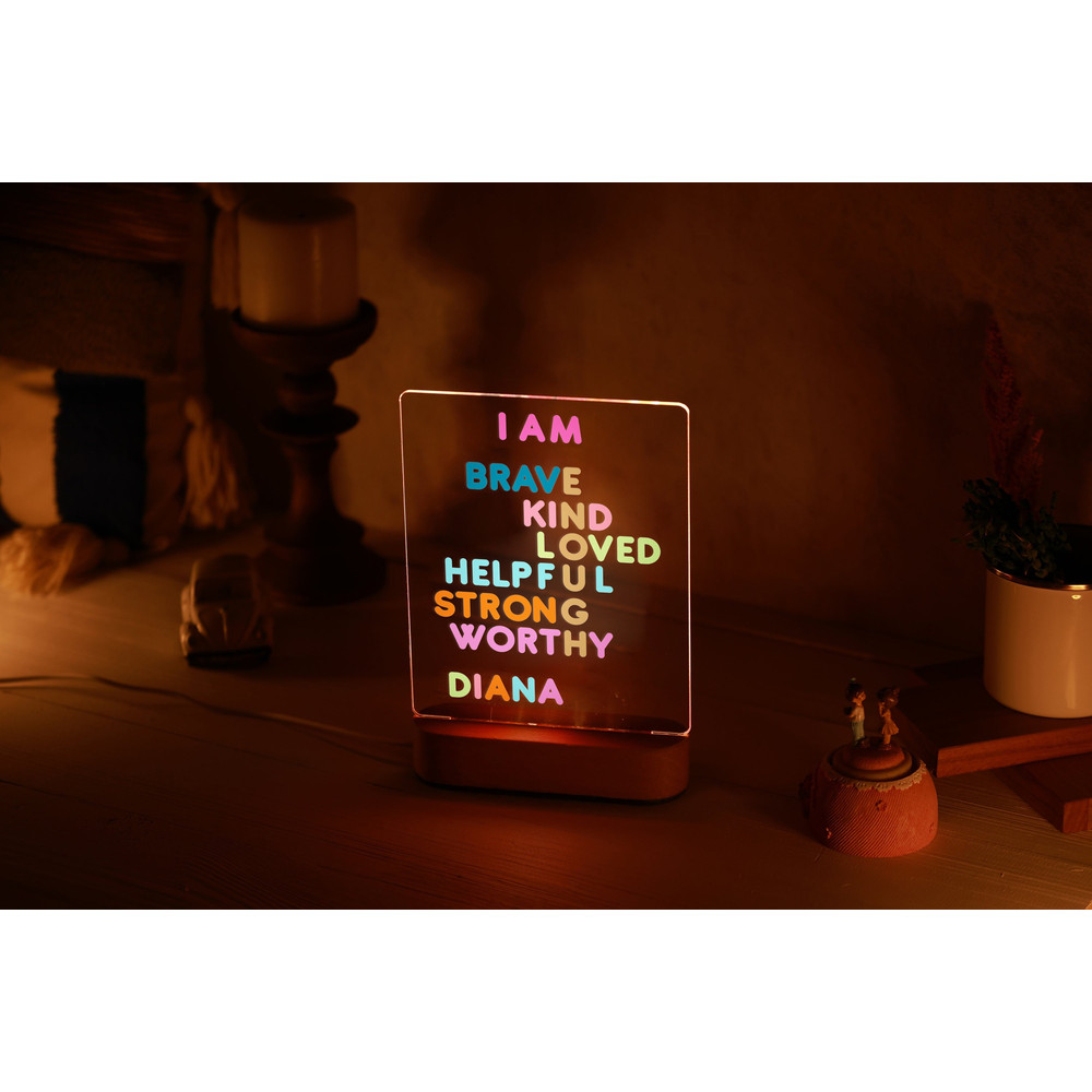 Positive Affirmations Night Light for Kids - Toddler Gifts - Acrylic Affirmation Sign - Gift for Niece - Kids Gift Ideas - Childrens Decor.jpg