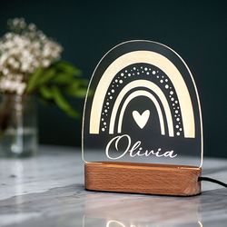 rainbow night lamp with name, toddler newborn gifts, name light for kids