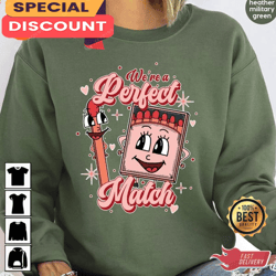 couple valentines day long we are a perfect match gift for him her hoodie, gift for her, gift for him, lover gift