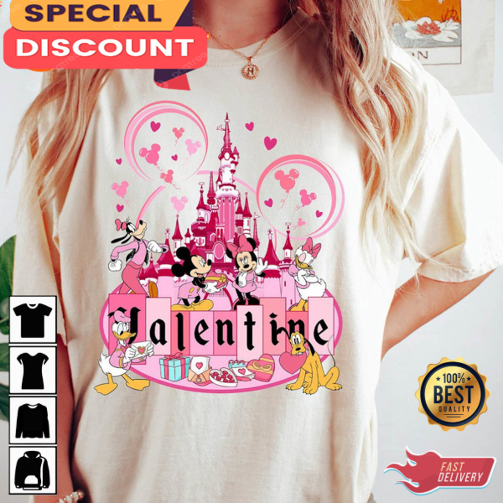 Disneyland Valentines Day Mickey And Friends Unisex T-shirt.jpg
