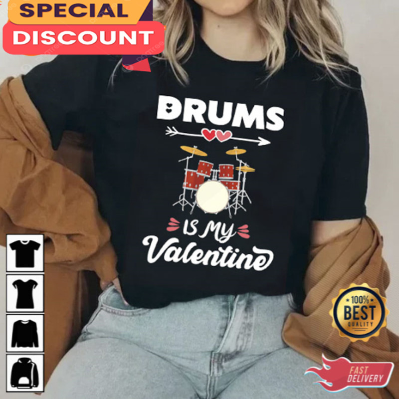 Drums Is My Valentine Essential T-Shirt.jpg