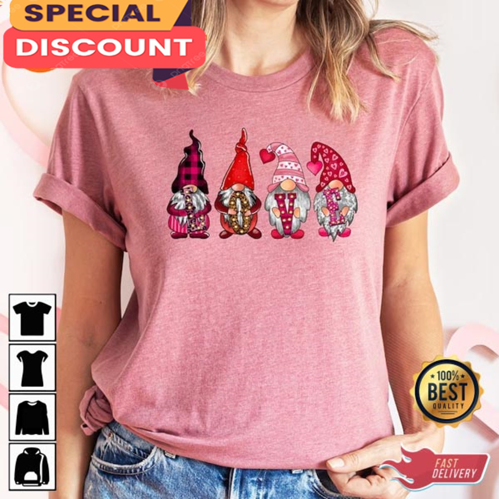 LOVE Gnome Valentines Heart Valentines Day Unisex Sweatshirt.jpg