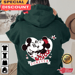 mickey minnie kissing happy women valentines day forever in love hoodie, gift for her, gift for him, lover gift